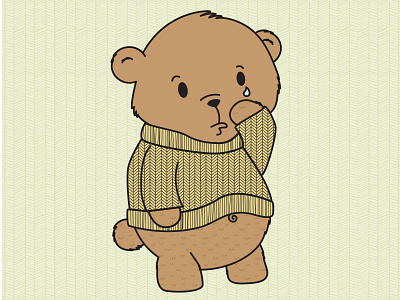 Cute Sad Bear bear illustration pattern texture