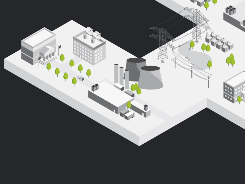 Animated grids animation city energy greensync grid navigation puzzle town ui ux vector web design