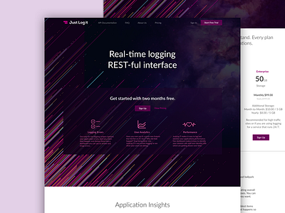 Just Log It cloud dark dev lato marketing stars