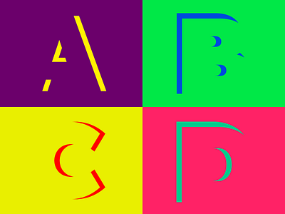 Minimalist Alphabet colors experiment minimalist negative perception space typography