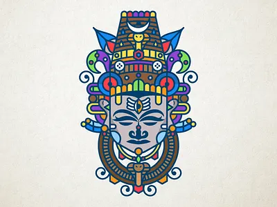 Lord Shiva adobe colors desi design follow god graphicdesign illustration india shot vector