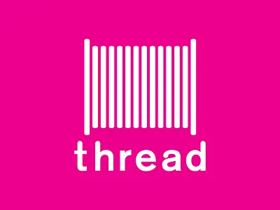 Thread on pink brand color logo