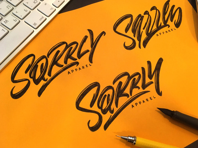 Sketches Sqrrly apparel brushpen calligraphy clothing designer identity lettering logo logotype signature type