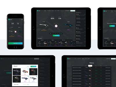 CS:GO skin exchange web app counter strike cs:go dashboard desktop exchange interface design responsive skins ui ux web web app