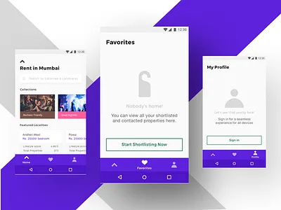 Preliminary Pitch bottom navigation color theory copy housing housing design material design mobile app