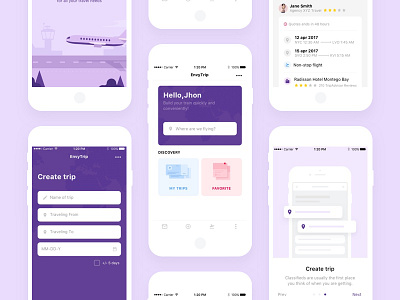 EnvysTrip. Mobile App application design mobile product design travel trip ui