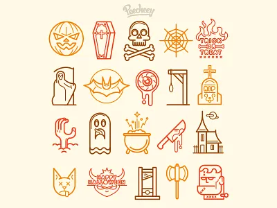 Halloween Icons free vector halloween icons line design scary spooky