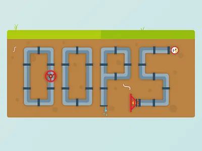 404 Page Illustration 404 error illustration industrial pipes underground