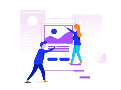 Teamwork character design illustration teamwork ui ux