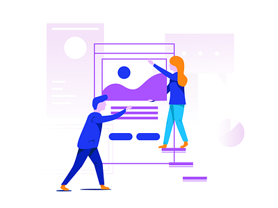 Teamwork character design illustration teamwork ui ux