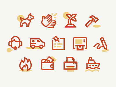 Australia Post Iconography color duotone icon set iconography icons line