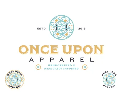 Once Upon Apparel branding fairytale logo