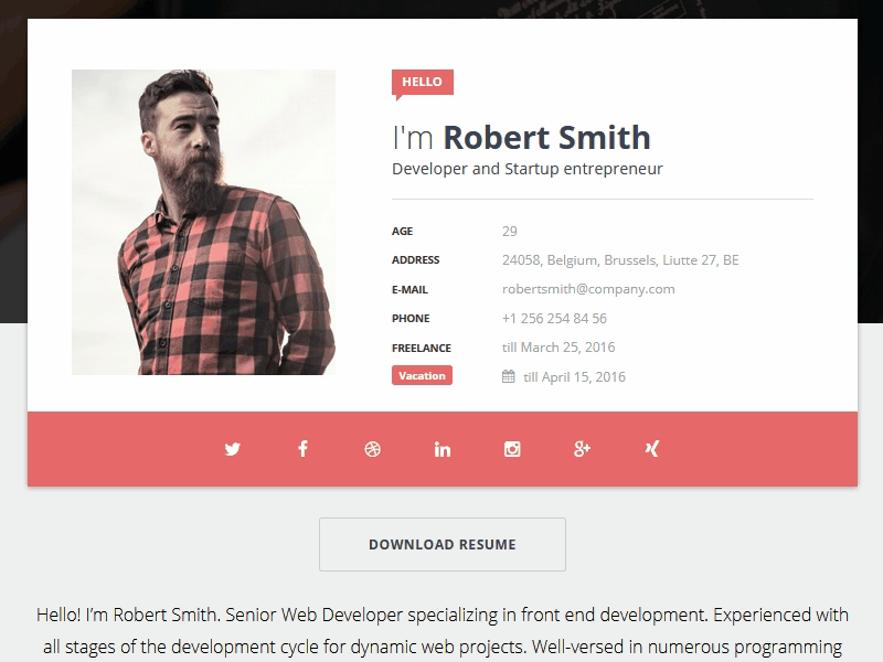 Material Resume timeline in action career cv job material material design one page online cv online resume personal portfolio professional resume