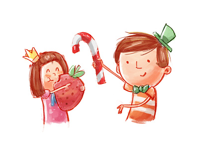 Kids Party boy fun girl illustration kids party playful strawberry