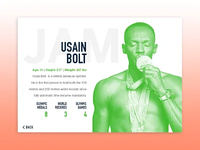 User Profile pt. 3 daily ui design minimal ui usain bolt user profile web