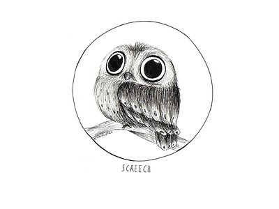 Inktober day9 black and white cose illustrate cute draw gufo handmade illustration ink inktober inktober2017 owl screech owl