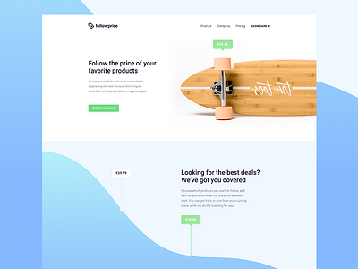 Followprice - landing clean followprice gradient landing marketing page startup ui ux website