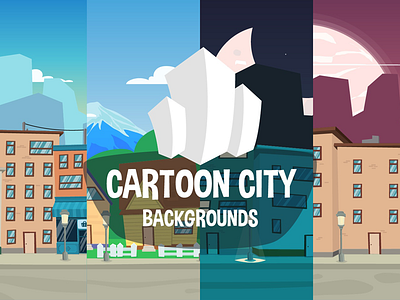 Cartoon City Backgrounds 2d backgrounds cartoon city game game design gamedev gaming ios platformer run unity