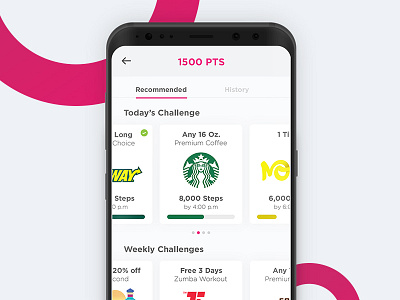 Rewards App app app design branding challenge clean color flat has illustration imhassanali minimal mobile app mobile ui design mockup modern moible app procreate ui ui design ux