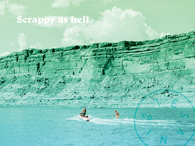 Scrappy As Hell blue green halftone lake powell overlay patch photo scrappy tesani