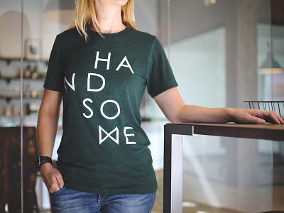 Handsome Shirts design green handsome logo t shirt