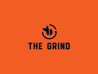 The Grind blue brand challenge coffee logo orange shop