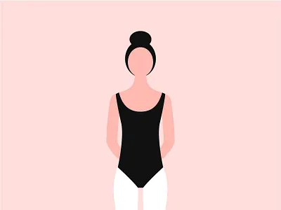 Ballerina ballerina ballet dance dancer flat girl illustration pink plain vector