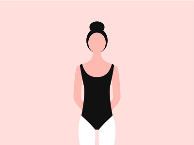 Ballerina ballerina ballet dance dancer flat girl illustration pink plain vector