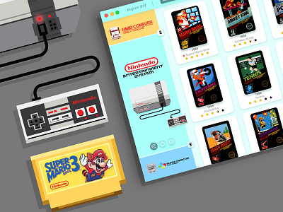 UI for Super Bit Emulator System 8 bit adobe xd emulator nes nintendo retro games snes super nintendo