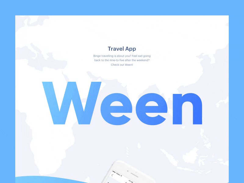 Ween | Behance Case Study animation app eleken flight map mobile statistics ticket travel trip