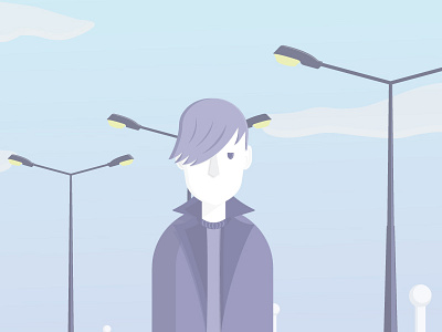 Flat Emo Man emo flat lamp post man post