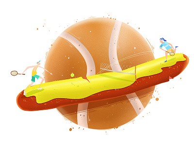 sosic tennis artwork character characterart illustration sausage tennis vector