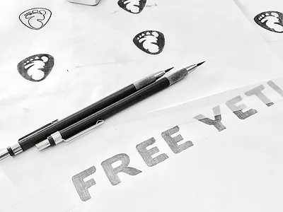 Free Yeti Sketch bigfoot free yeti freedom logo logo design logo sketch logotype shield sketch winter yeti