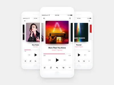 Daily UI #009 - Music Player 009 daily ui daily ui 009 hits iphone 7 music music player play player playlist ui
