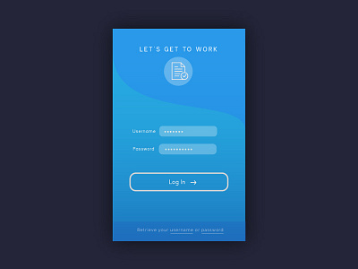 Task App Login Concept app interface mobile onboarding ui design ux design white space