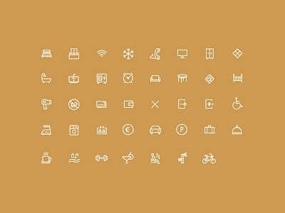 Hotel Alba icons hotel hotel icons icon set iconography line icons