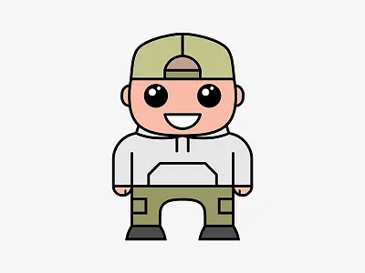 Yo! attractive cartoon design male man people young