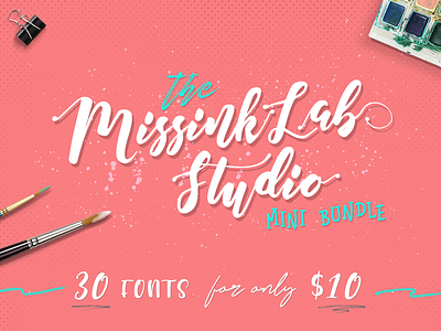 The MissinkLab Studio Mini Bundle font font bundle script typeface