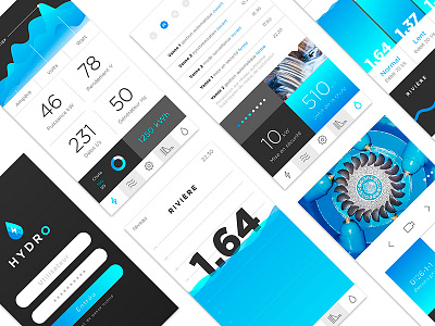 Hydro design digital electricity mobile app ux ui water