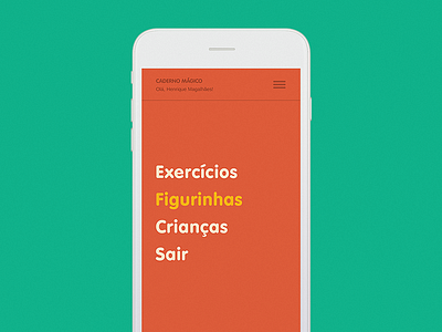 Caderno Mágico · App Menu app art direction clean interface design menu mobile settings user experience user interface visual design