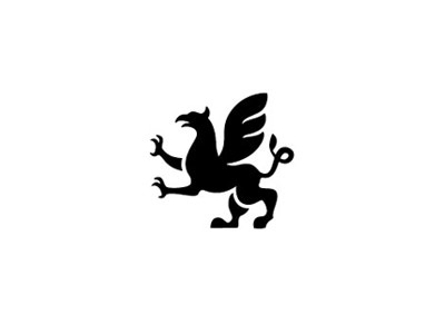 Gryphon logo black design emblem griffin griffon gryph logo white