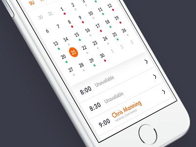 Calendar for Property Viewings (Easy Property) bookings calendar easy group orange responsive web ui ux viewings