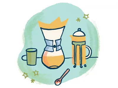 Coffee Making digital illustration icon icon design illustration texture water color