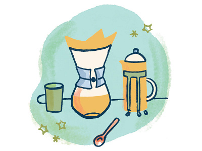 Coffee Making digital illustration icon icon design illustration texture water color