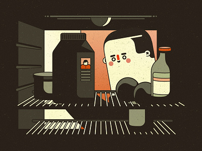 Missing character design fridge kitchen milk style frame vector