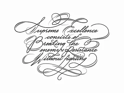 Supreme Excellence art of war calligraphy cursive design illustration illustrator lettering print script type typography vector
