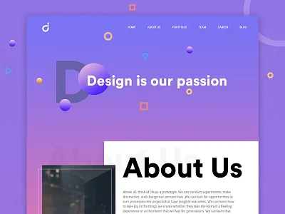 Dailey Design agency homepage landing page layout material portfolio template typography ui ux