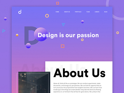 Dailey Design agency homepage landing page layout material portfolio template typography ui ux