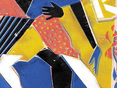 Partners collage dance halftone texture