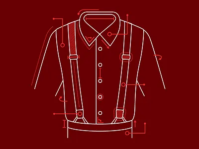Shirt with Suspenders Diagram blueprint buttons collared shirt diagram suspenders